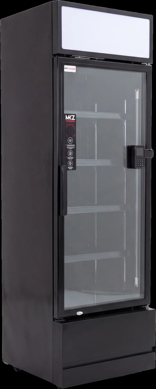 Tall smart fridge with glass door and card payment lock